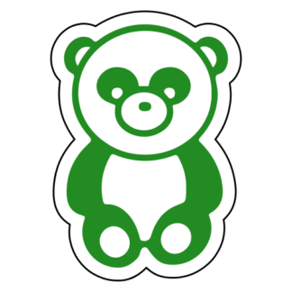 Sitting Big Nose Panda Sticker (Green)